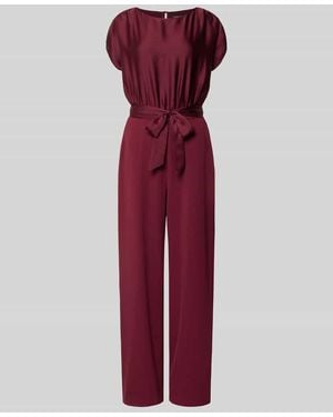 Swing Jumpsuit mit Bindegürtel - Rot