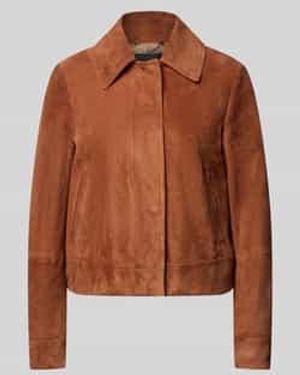 BOSS Regular Fit Leren Jack Van Echt Geitenleer Model 'Samaro' - Bruin