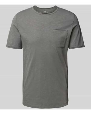 S.oliver Regular Fit T-Shirt aus reiner Baumwolle - Grau