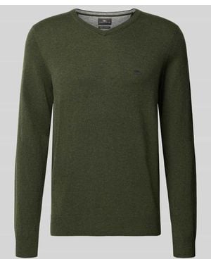 Fynch-Hatton Strickpullover aus Woll-Kaschmir-Mix - Grün