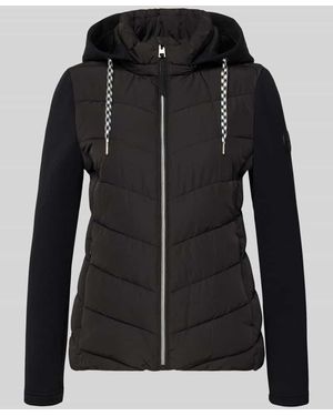 christian berg Slim Fit Steppjacke mit gefüttertem Stehkragen - Schwarz