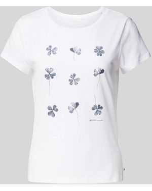 Tom Tailor T-shirt Met Motief- En Labelprint - Grijs