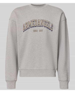 ARMEDANGELS Relaxed Fit Sweatshirt aus reiner Baumwolle Modell 'WORDMARK' - Grau