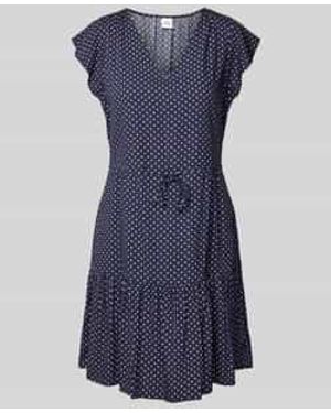 Gap Mini-Jurk Van Zuivere Viscose Met V-Hals - Blauw
