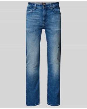 BOSS Slim Fit Jeans aus Baumwoll-Mix Modell 'DELAWARE BO' - Blau