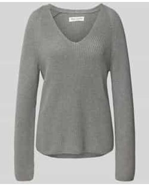Marc O' Polo Regular Fit Gebreide Pullover Van Puur Katoen - Grijs