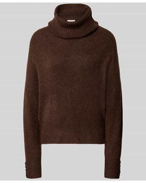 Ichi Relaxed Fit Strickpullover mit Rollkragen Modell 'IHKAMARA' - Braun
