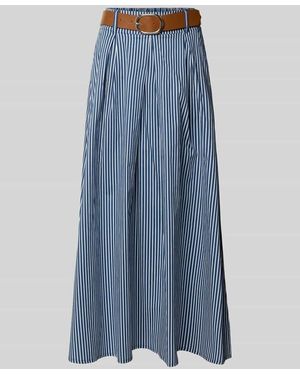 Zero Maxirock im Allover-Look mit Gürtel - Blau