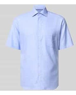 Eterna Modern Fit Zakelijk Overhemd Met Kentkraag - Blauw