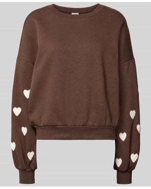 ONLY Regular Fit Sweatshirt aus Baumwoll-Mix Modell 'MACY' - Braun