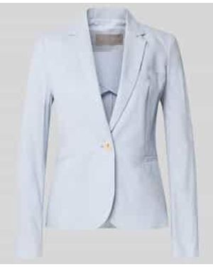 christian berg Regular Fit Blazer Van Linnenmix Met Paspelzakken - Blauw