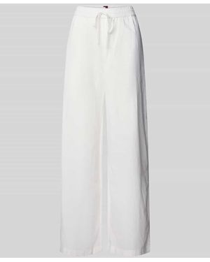 Tommy Hilfiger Weite Hose aus Baumwoll-Leinen-Mix - Weiß