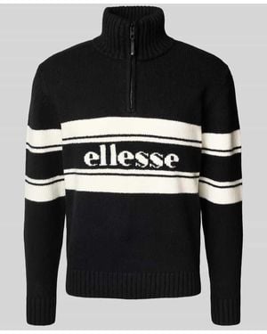 Ellesse Strickpullover mit Troyer-Kragen Modell 'PALLONI' - Schwarz