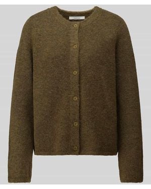 SELECTED Relaxed Fit Strickjacke aus Woll-Mix mit Alpaka-Anteil Modell 'LULU' - Grün