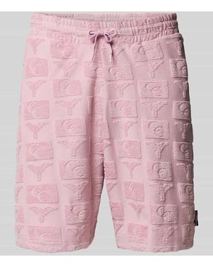 carlo colucci Regular Fit Sweatshorts mit Strukturmuster Modell 'BEACHWEAR' - Pink