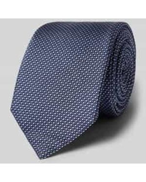 HUGO Zijden Stropdas Met Geweven Structuur - Blauw