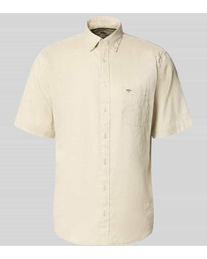 Fynch-Hatton Slim Fit Freizeithemd aus Leinen-Baumwoll-Mix - Natur