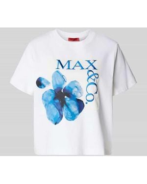 MAX&Co. Boxy Fit T-Shirt aus reiner Baumwoll Modell 'MAMBO' - Blau