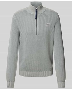 Lerros Strickpullover Mit Label-Patch - Grau
