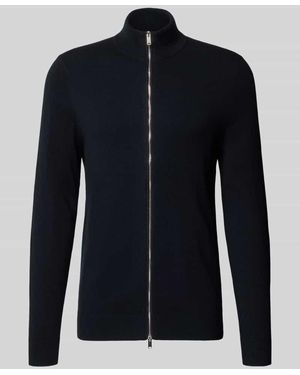 Profuomo Slim Fit Pullover aus Woll-Mix - Blau