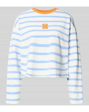 Smith & Soul Sweatshirt mit Logo-Patch und Rollsaum - Blau