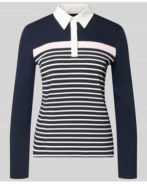 Marc Cain Slim Fit Poloshirt aus Baumwoll-Mix - Blau