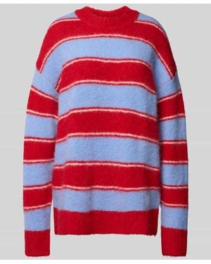 Samsøe & Samsøe Oversized Strickpullover mit Rundhalsausschnitt Modell 'JEANNE' - Rot