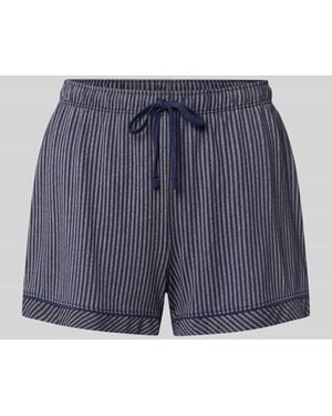S.oliver Loose Fit Pyjama-Shorts mit Streifenmuster - Blau