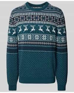 Mcneal Gebreide Pullover Met Ronde Hals - Blauw