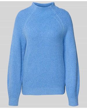 Tom Tailor Regular Fit Strickpullover aus Baumwoll-Mix mit Woll-Anteil - Blau