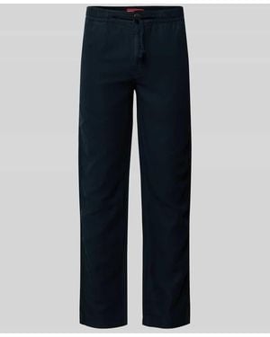 Superdry Straight Leg Leinenhose mit Tunnelzug Modell 'Merchant' - Blau