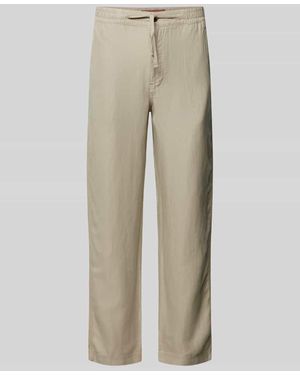 Superdry Straight Leg Leinenhose mit Tunnelzug Modell 'Merchant' - Natur