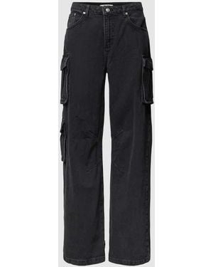 NA-KD Cargohose mit Knopfriegel - Blau