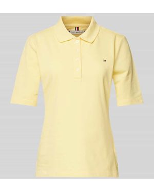 Tommy Hilfiger Regular Fit Poloshirt Mit Logo-Stitching Modell '1985' - Gelb
