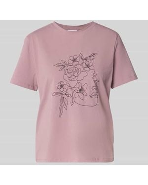 Vila T-Shirt mit Motiv-Print Modell 'NORA' - Pink