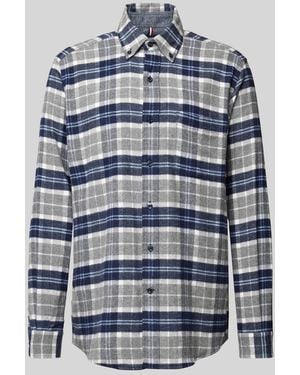 Hechter Paris Regular Fit Freizeithemd mit Button-Down-Kragen - Blau