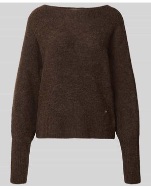 Mos Mosh Regular Fit Pullover in Strick-Optik Modell 'Thora' - Braun