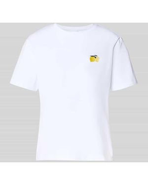 Vila T-Shirt mit Motiv-Print Modell 'NORA' - Weiß