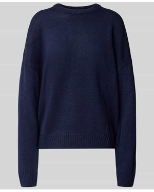 Review Oversized Strickpullover mit gerippten Abschlüssen - Blau