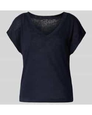 Zero T-Shirt Van Viscosemix Met V-Hals - Blauw