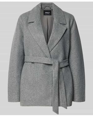 ONLY Regular Fit Kurzmantel mit Reverskragen Modell 'ALVILDA LIFE' - Grau