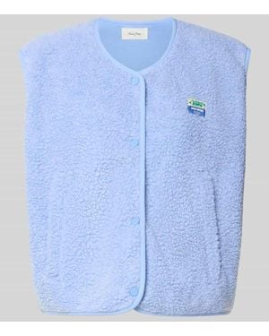 American Vintage Relaxed Fit Weste aus Teddyfell Modell 'Hoktown' - Blau