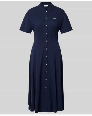 Lacoste Tailliertes Freizeitkleid aus reiner Baumwolle - Blau