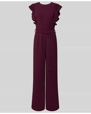 Apricot Jumpsuit mit Bindegürtel - Lila