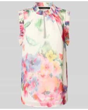 Ouí Regular Fit Blousetop Met Opstaande Kraag - Roze