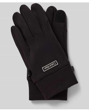 Calvin Klein Handschuhe mit Label-Patch - Schwarz