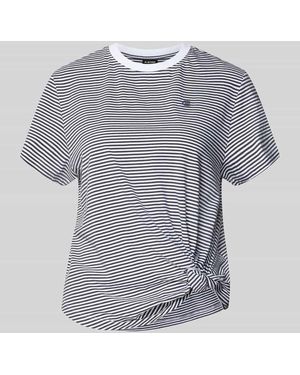 G-Star Relaxed Fit T-Shirt aus reiner Baumwolle mit geknotetem Saum - Grau