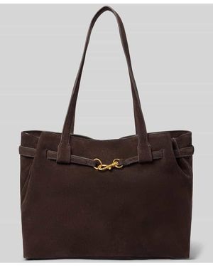 Mango Handtasche aus Rindsleder mit Karabiner Modell 'CHUS' - Braun