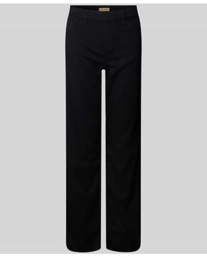 Soya Concept Straight Fit Jeans mit Fransen Modell 'NADIRA' - Schwarz