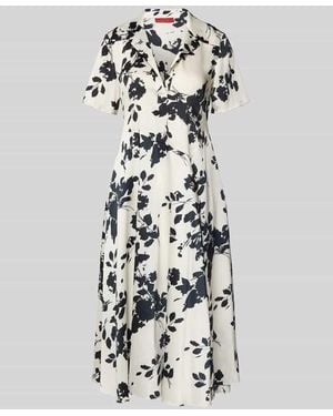 MAX&Co. A-Linie Freizeitkleid mit Allover-Muster Modell 'BALTA' - Weiß